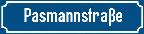 Straßenschild Pasmannstraße