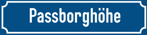 Straßenschild Passborghöhe