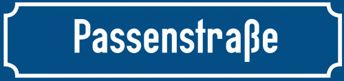 Straßenschild Passenstraße