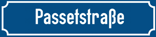 Straßenschild Passetstraße zum kostenlosen Download