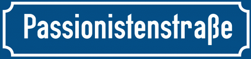 Straßenschild Passionistenstraße