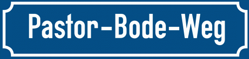 Straßenschild Pastor-Bode-Weg