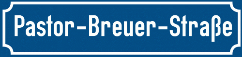 Straßenschild Pastor-Breuer-Straße