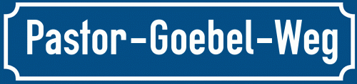Straßenschild Pastor-Goebel-Weg