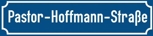 Straßenschild Pastor-Hoffmann-Straße