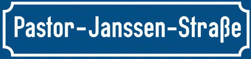 Straßenschild Pastor-Janssen-Straße