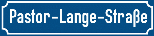 Straßenschild Pastor-Lange-Straße zum kostenlosen Download