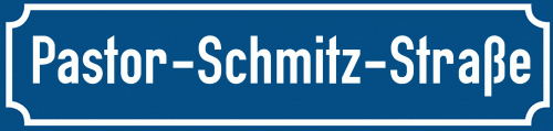 Straßenschild Pastor-Schmitz-Straße
