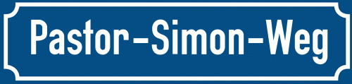Straßenschild Pastor-Simon-Weg