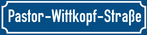 Straßenschild Pastor-Wittkopf-Straße
