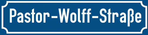 Straßenschild Pastor-Wolff-Straße