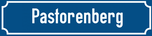 Straßenschild Pastorenberg