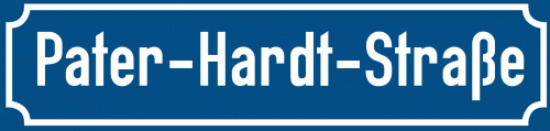 Straßenschild Pater-Hardt-Straße