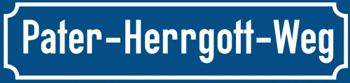 Straßenschild Pater-Herrgott-Weg