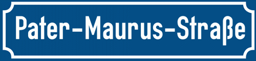 Straßenschild Pater-Maurus-Straße zum kostenlosen Download