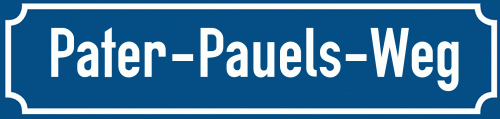 Straßenschild Pater-Pauels-Weg