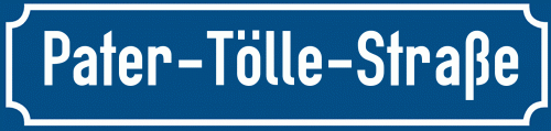 Straßenschild Pater-Tölle-Straße