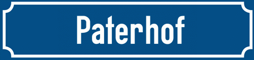 Straßenschild Paterhof