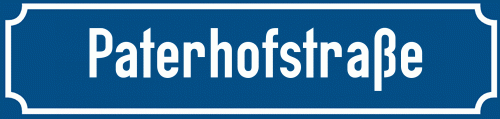 Straßenschild Paterhofstraße
