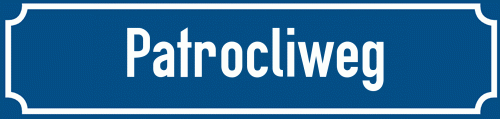Straßenschild Patrocliweg zum kostenlosen Download