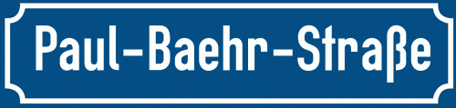 Straßenschild Paul-Baehr-Straße zum kostenlosen Download