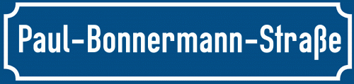 Straßenschild Paul-Bonnermann-Straße