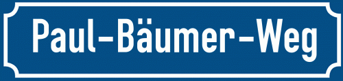 Straßenschild Paul-Bäumer-Weg