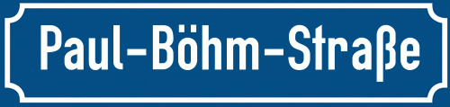 Straßenschild Paul-Böhm-Straße