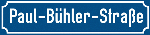 Straßenschild Paul-Bühler-Straße
