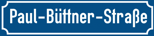 Straßenschild Paul-Büttner-Straße