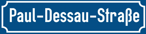 Straßenschild Paul-Dessau-Straße