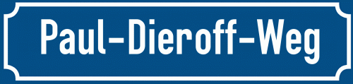 Straßenschild Paul-Dieroff-Weg