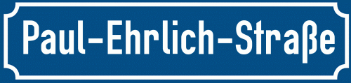 Straßenschild Paul-Ehrlich-Straße zum kostenlosen Download