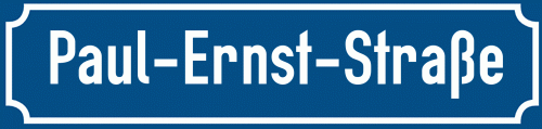 Straßenschild Paul-Ernst-Straße zum kostenlosen Download