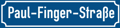 Straßenschild Paul-Finger-Straße
