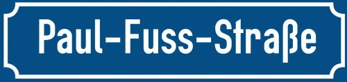 Straßenschild Paul-Fuss-Straße zum kostenlosen Download