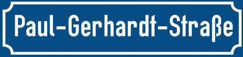 Straßenschild Paul-Gerhardt-Straße zum kostenlosen Download