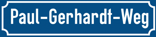 Straßenschild Paul-Gerhardt-Weg zum kostenlosen Download
