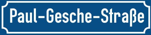 Straßenschild Paul-Gesche-Straße zum kostenlosen Download