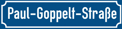 Straßenschild Paul-Goppelt-Straße