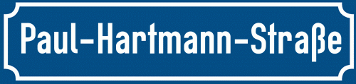 Straßenschild Paul-Hartmann-Straße