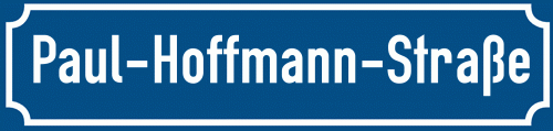 Straßenschild Paul-Hoffmann-Straße zum kostenlosen Download