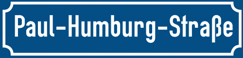 Straßenschild Paul-Humburg-Straße