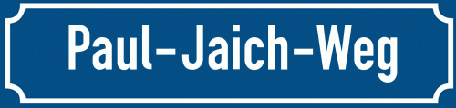 Straßenschild Paul-Jaich-Weg zum kostenlosen Download