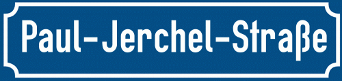 Straßenschild Paul-Jerchel-Straße zum kostenlosen Download