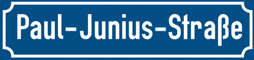 Straßenschild Paul-Junius-Straße zum kostenlosen Download