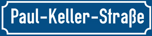 Straßenschild Paul-Keller-Straße zum kostenlosen Download