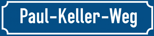 Straßenschild Paul-Keller-Weg zum kostenlosen Download