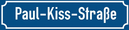 Straßenschild Paul-Kiss-Straße