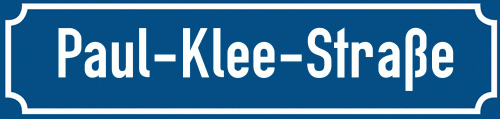 Straßenschild Paul-Klee-Straße zum kostenlosen Download